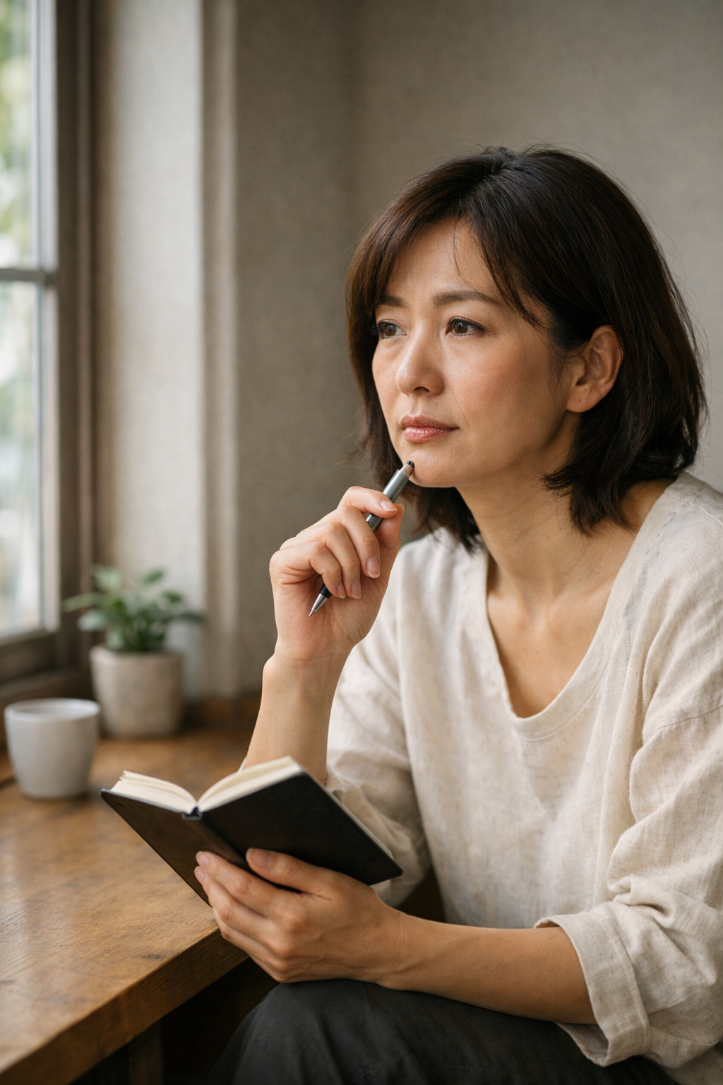 内省している女性のイメージ